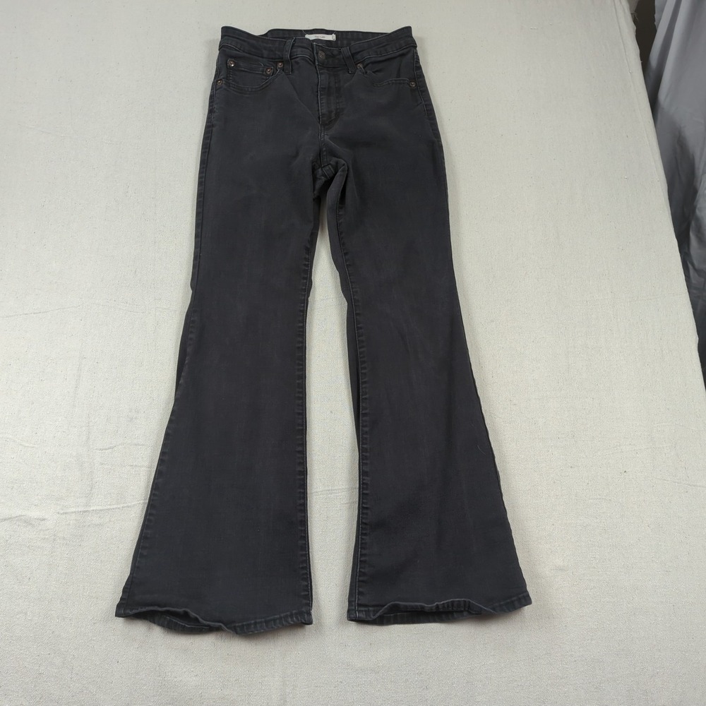 Levis Jeans‎ Womens 30 Black 726 Flare Stretch Casual Faded Hippie Boho